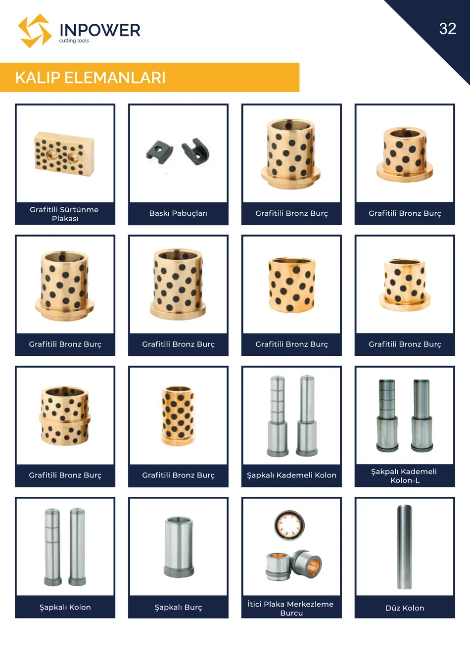 Baskı Pabuçları teknik katalog sayfası