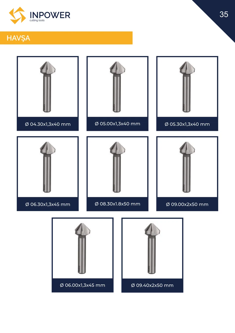 Havşa Freze teknik katalog sayfası